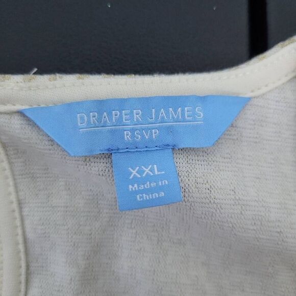 Draper James Womens Tiered Dress Cream Gold Metallic Size XXL Cottagecore NWT - Picture 5 of 9